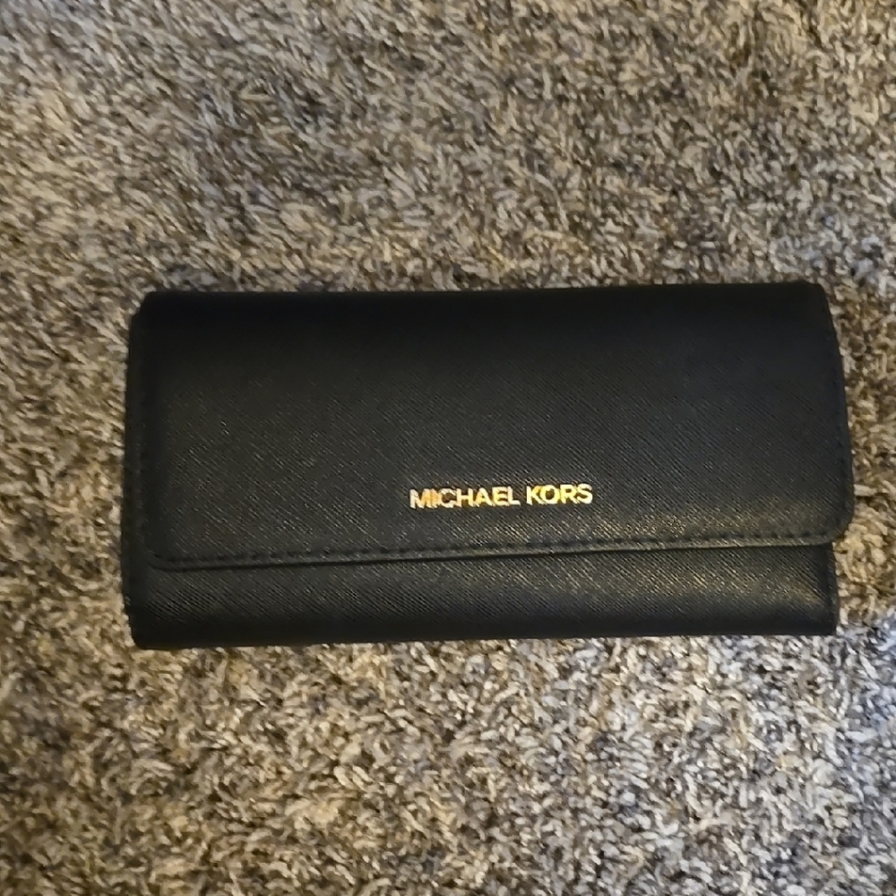Michael Kors Black Wallet with Textured Leather